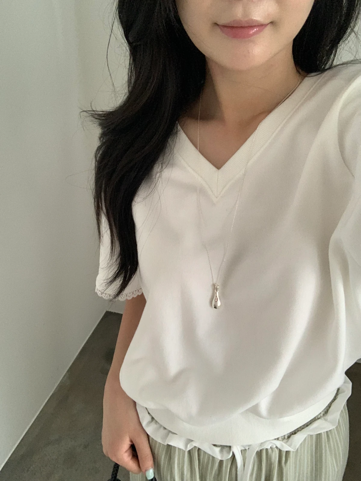 실버 볼드 포인트 목걸이 상세 이미지 12