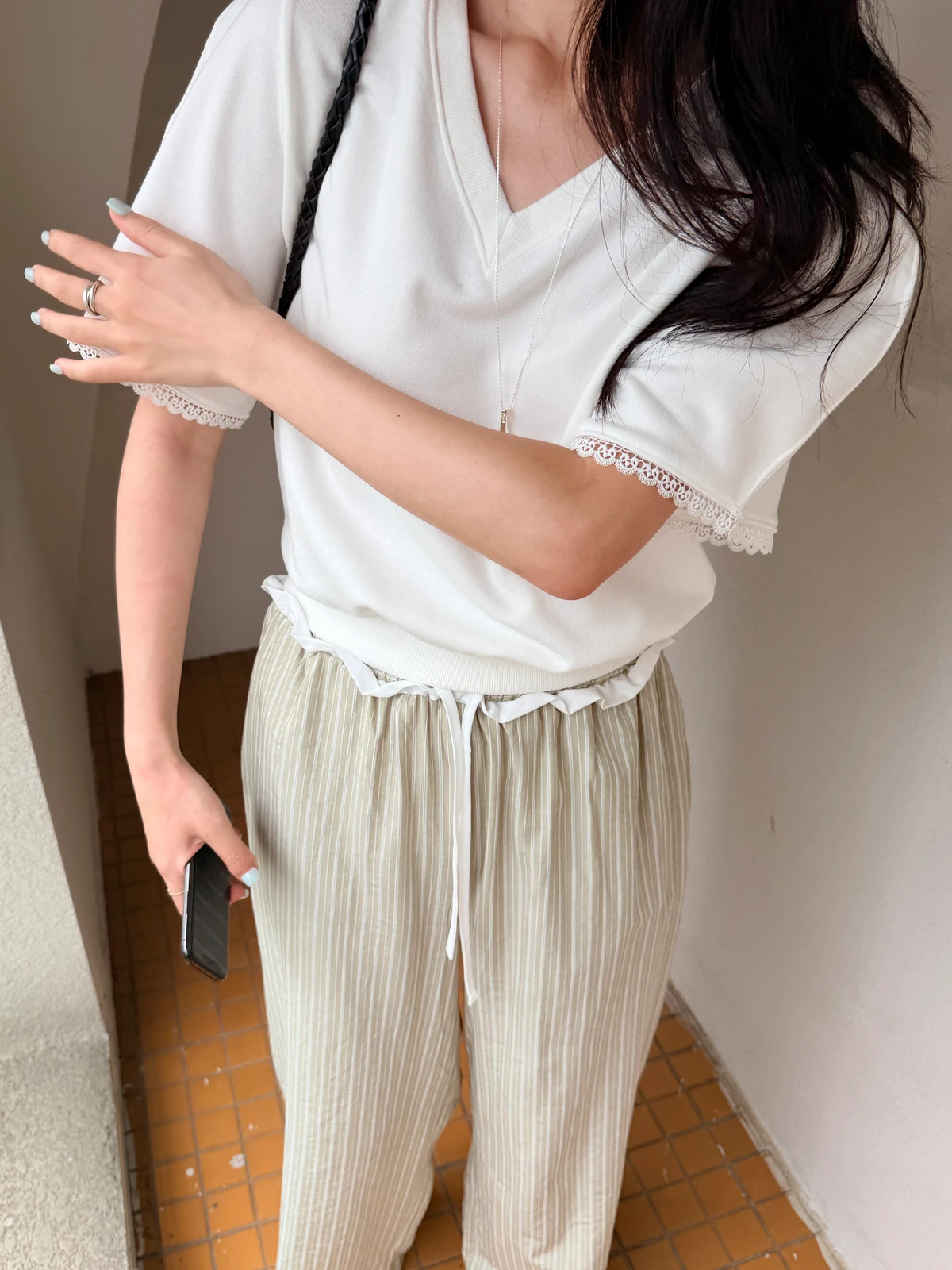 실버 볼드 포인트 목걸이 상세 이미지 15