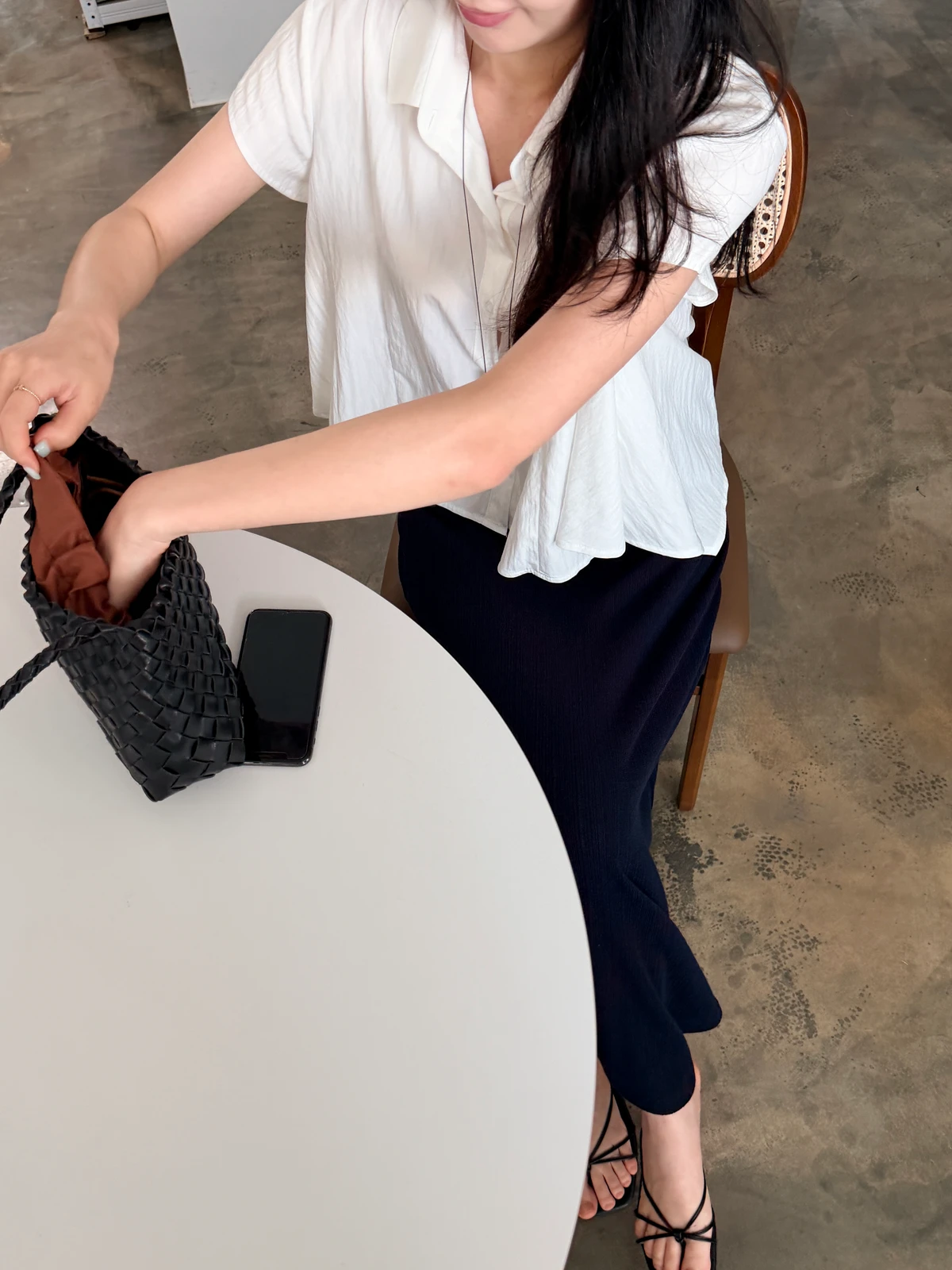 허리밴딩 플리츠 a라인 롱스커트  상세 이미지 15