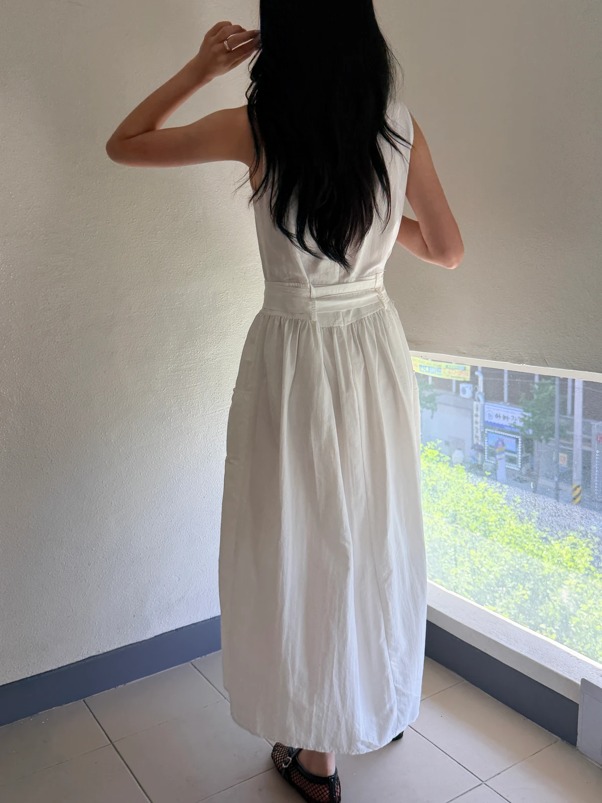 나시 끈 A라인 바스락 롱원피스 (배송18일부터) 상세 이미지 17