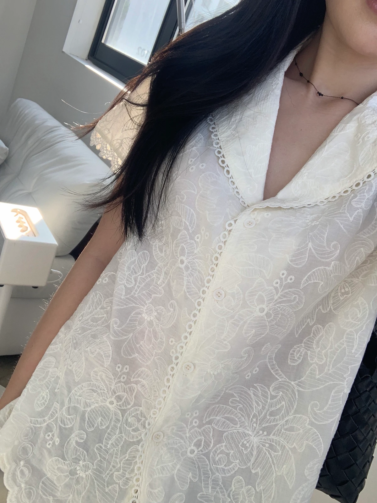 애니 자수 펀칭 셔츠 블라우스  상세 이미지 28
