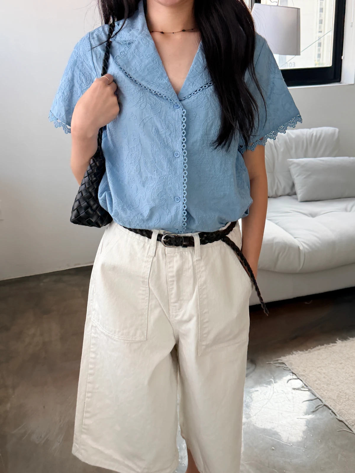 애니 자수 펀칭 셔츠 블라우스  상세 이미지 34