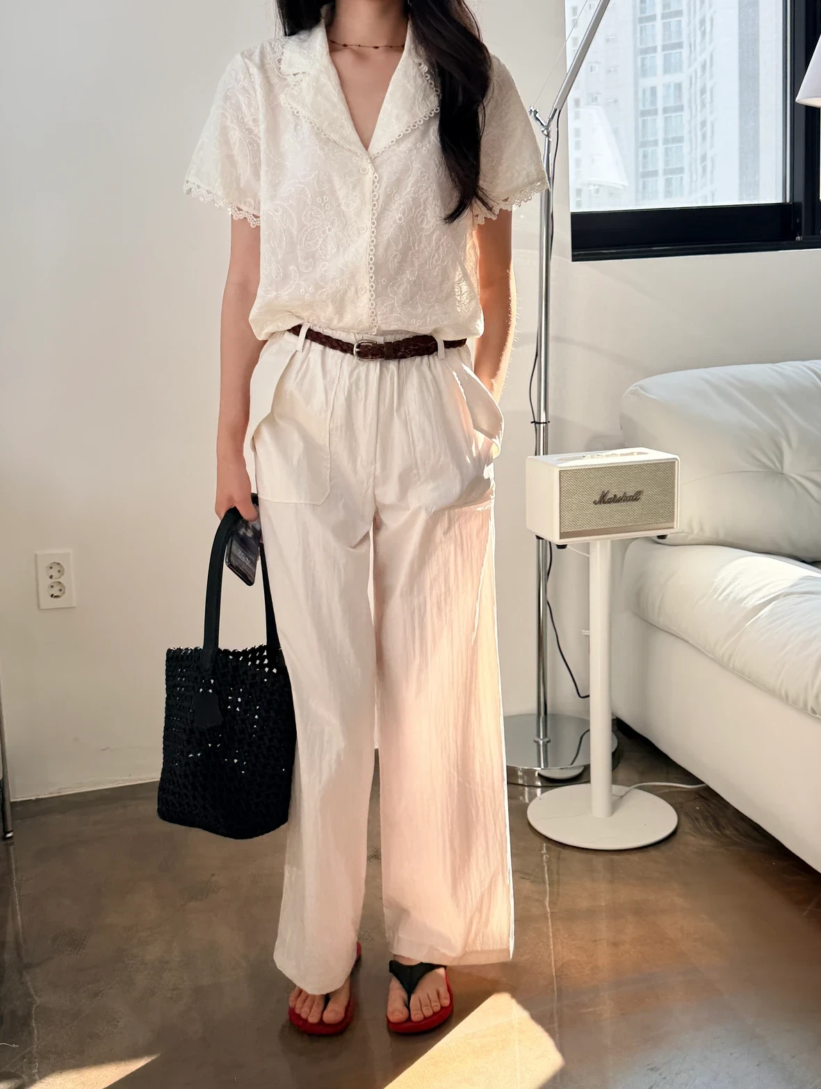 애니 자수 펀칭 셔츠 블라우스  상세 이미지 18