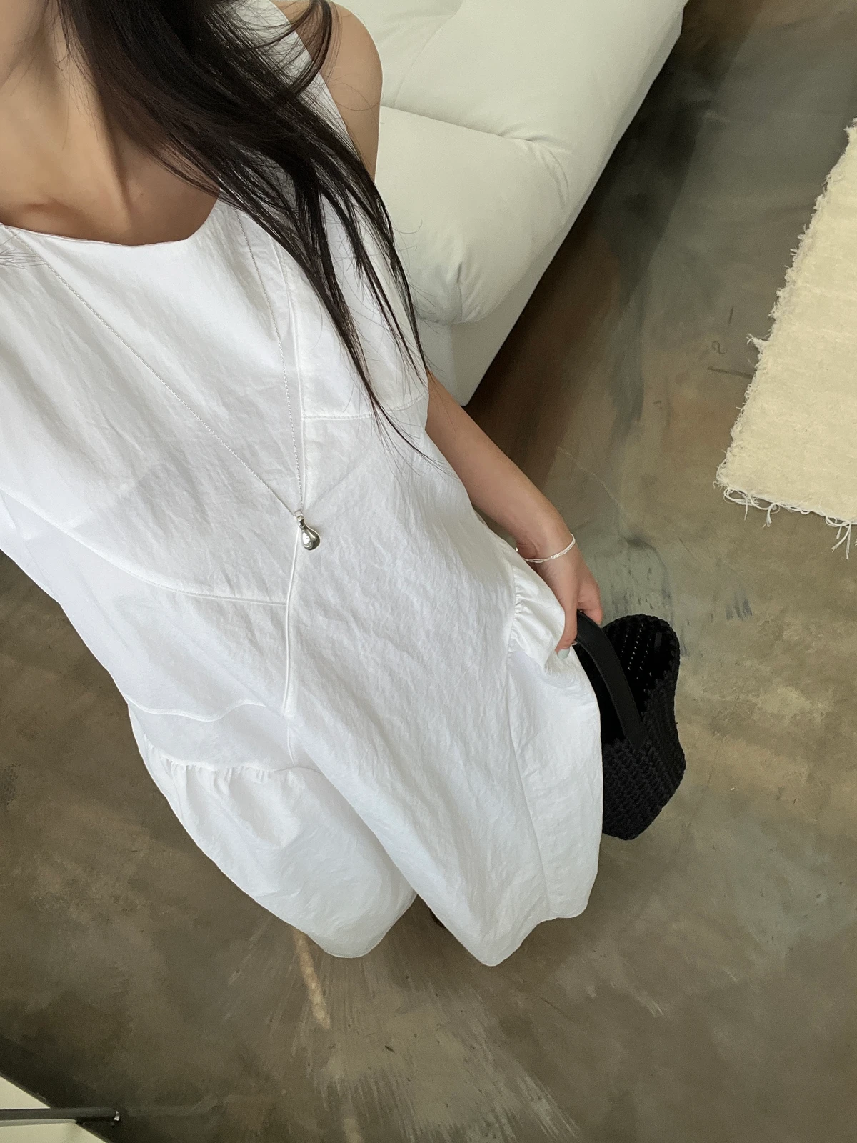 바스락 볼륨 슬리브리스 원피스  상세 이미지 16