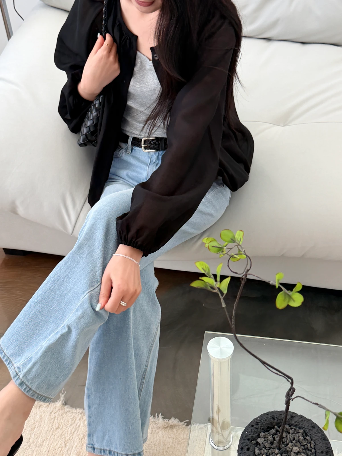 시스루 셔링 블라우스 점퍼  상세 이미지 25