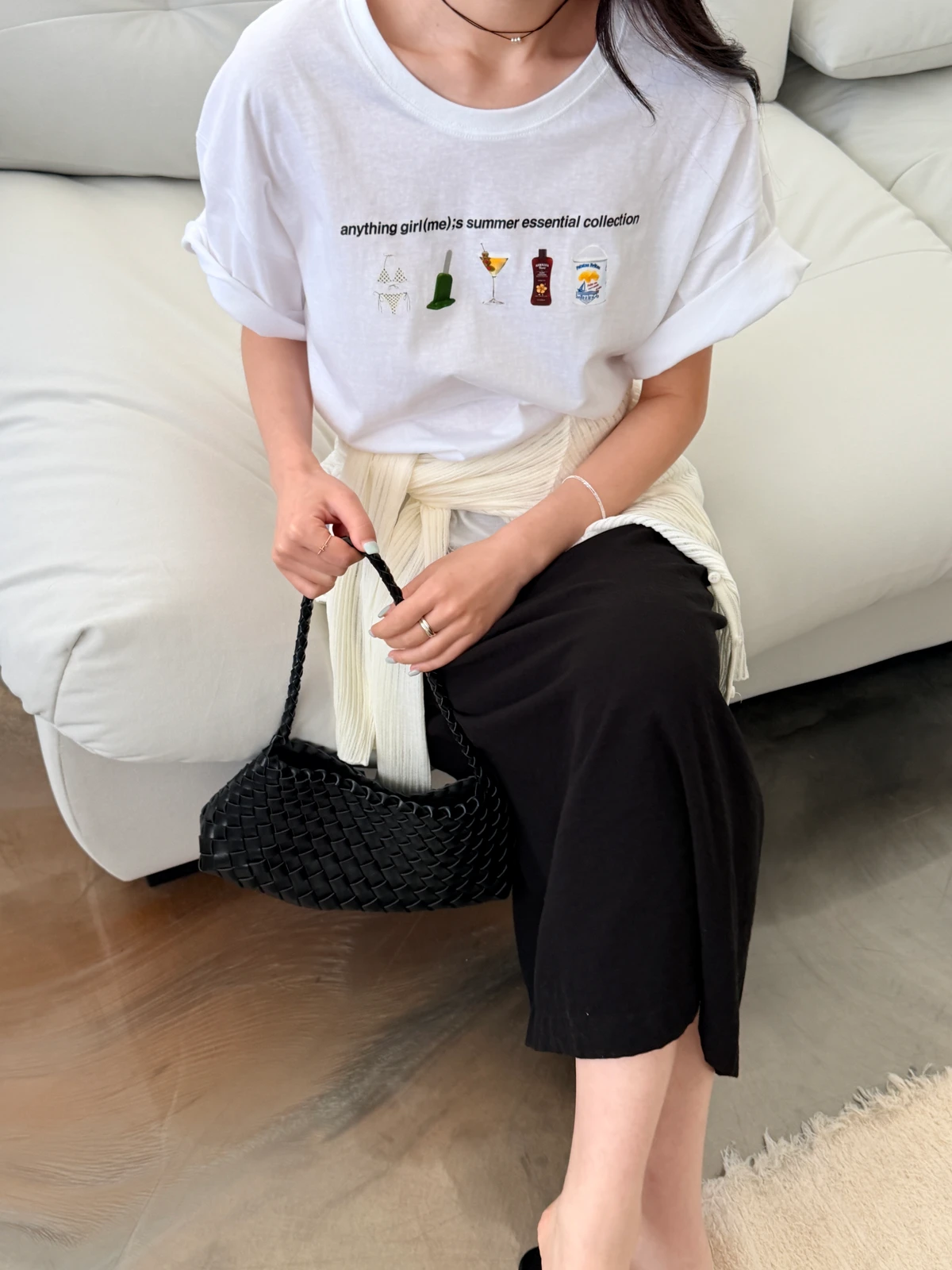 오버핏 밑단 레이스 프린팅 티셔츠 상세 이미지 23