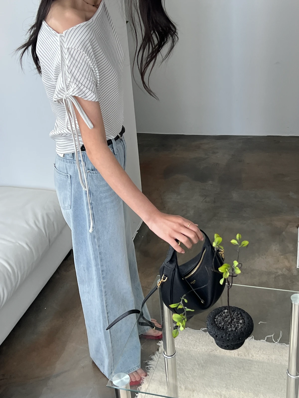 보트넥 오프 단가라 티셔츠  상세 이미지 18