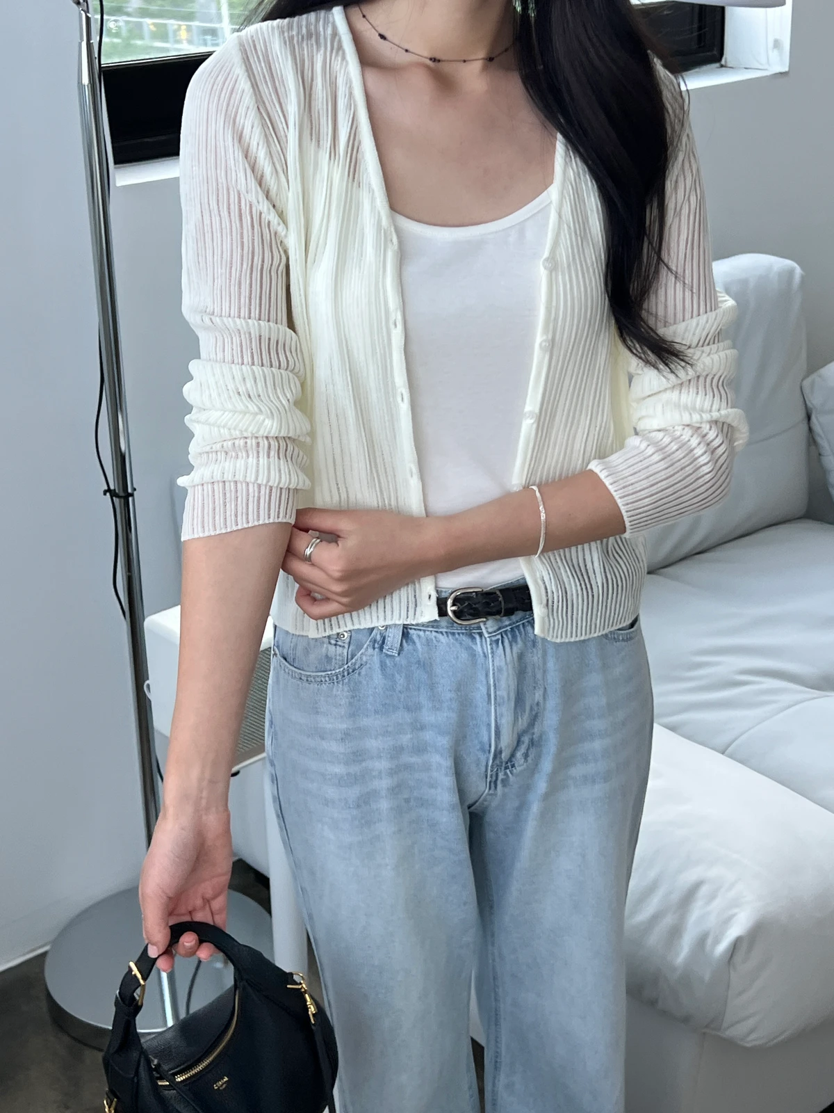 골지 썸머 스카시 니트 가디건 상세 이미지 22