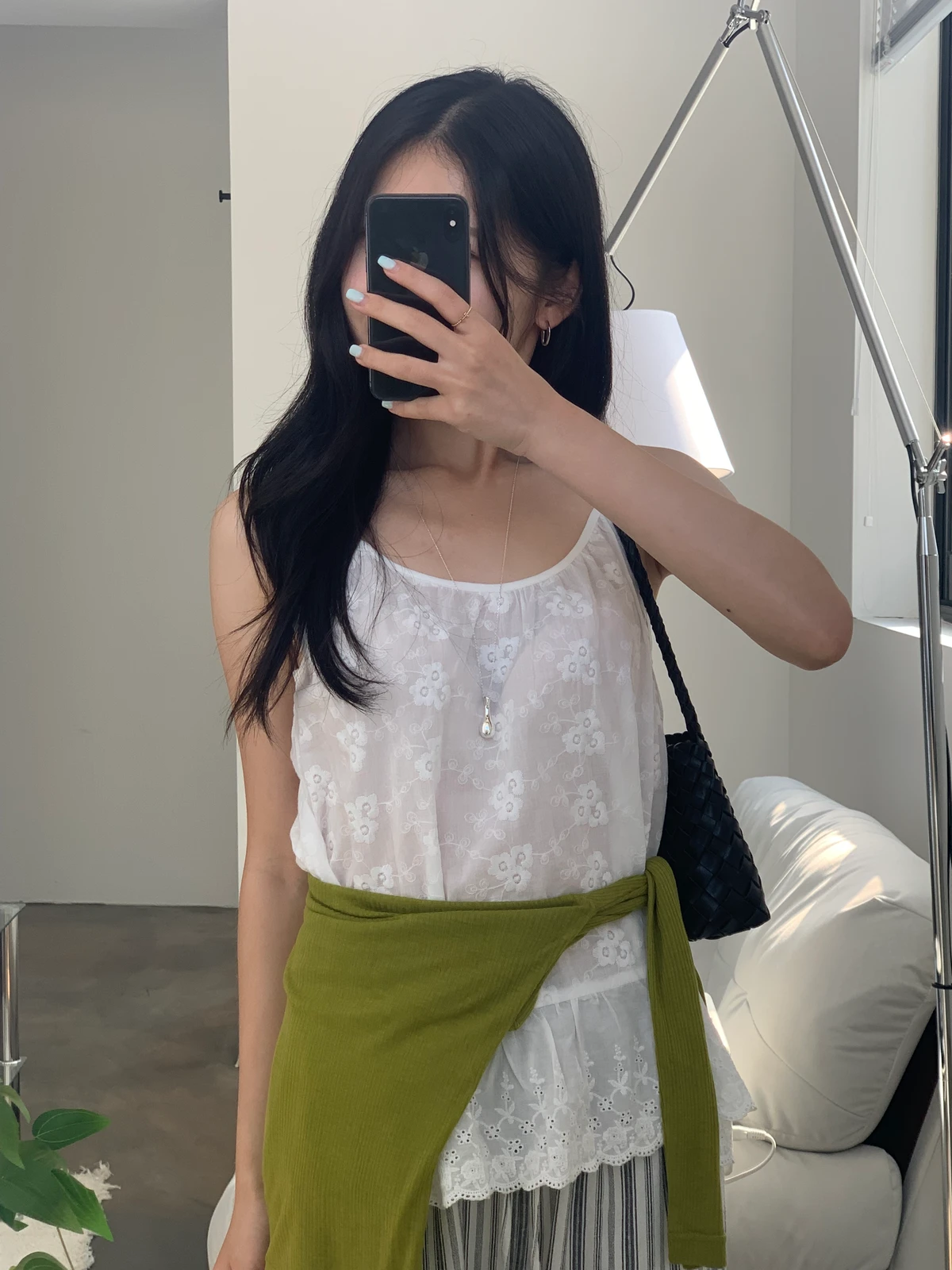 허리밴딩 스트라이프 와이드 팬츠 상세 이미지 7