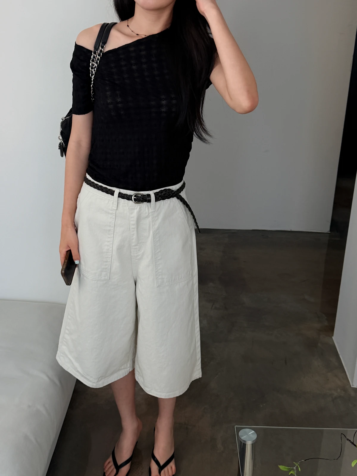 포켓 5부 와이드 버뮤다 팬츠  상세 이미지 9