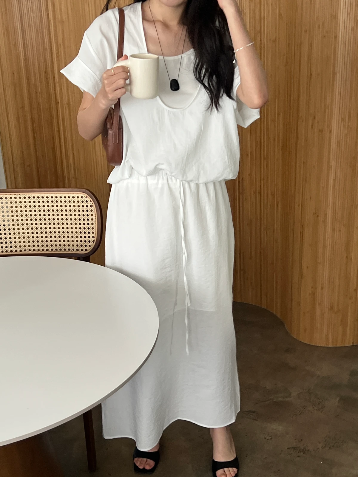 허리밴딩 소프 롱스커트  상세 이미지 10