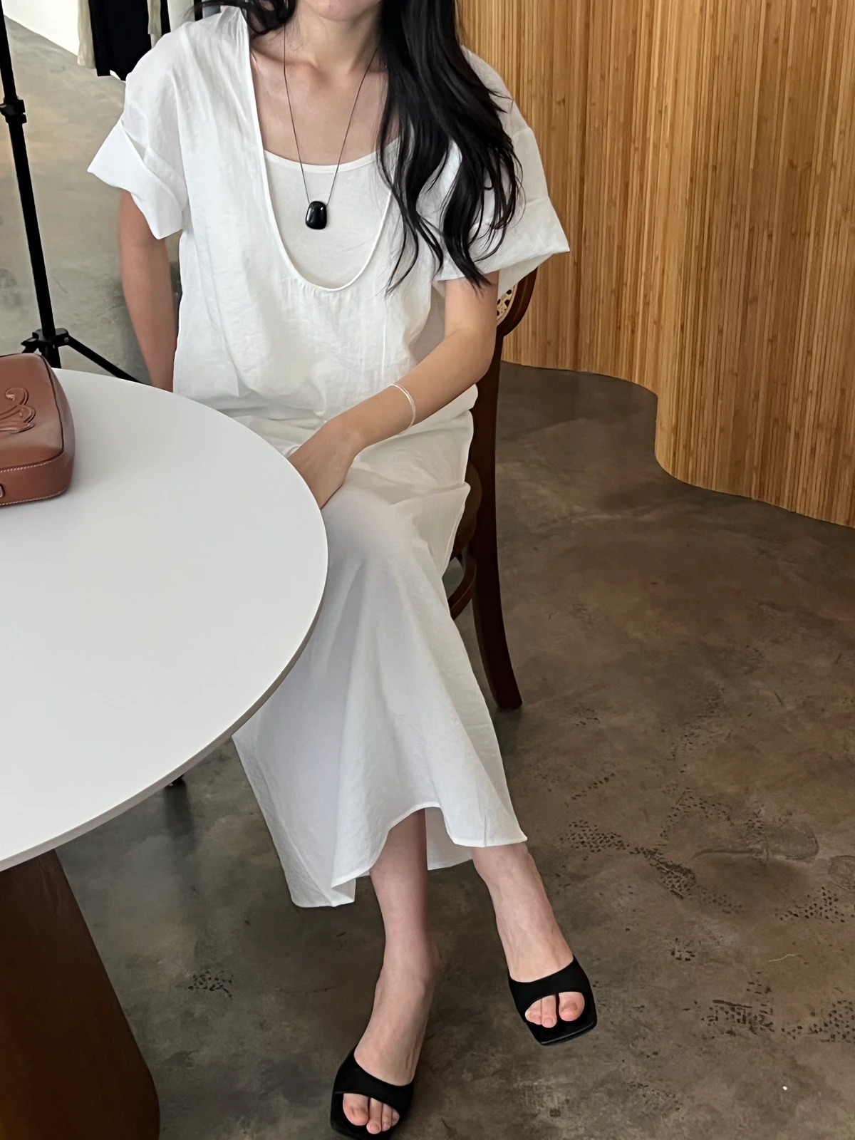 허리밴딩 소프 롱스커트  상세 이미지 7