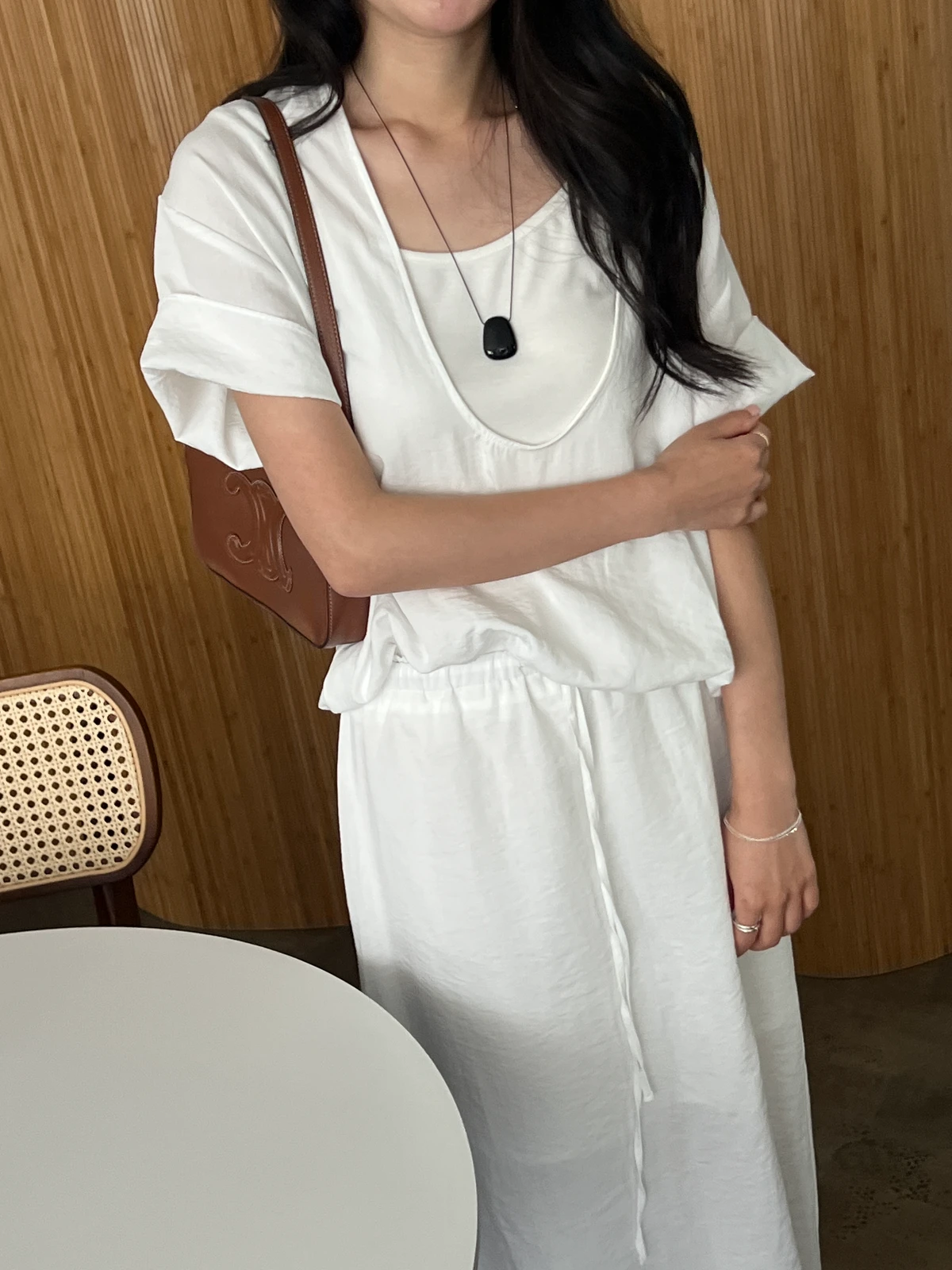 허리밴딩 소프 롱스커트  상세 이미지 8