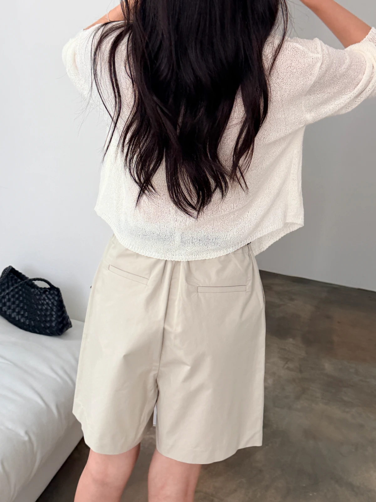 허리밴딩 4부 핀턱 팬츠  상세 이미지 4