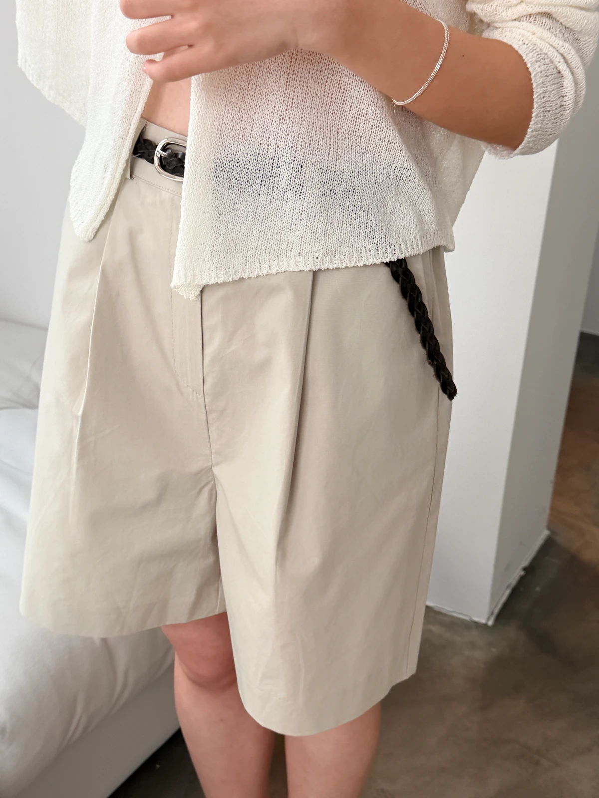 허리밴딩 4부 핀턱 팬츠  상세 이미지 6