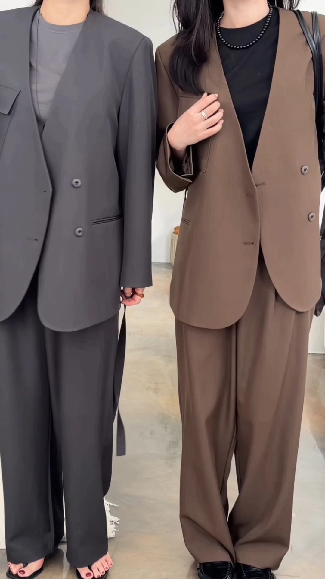노카라 프리미엄 셋업 오버핏 자켓 상세 이미지 9
