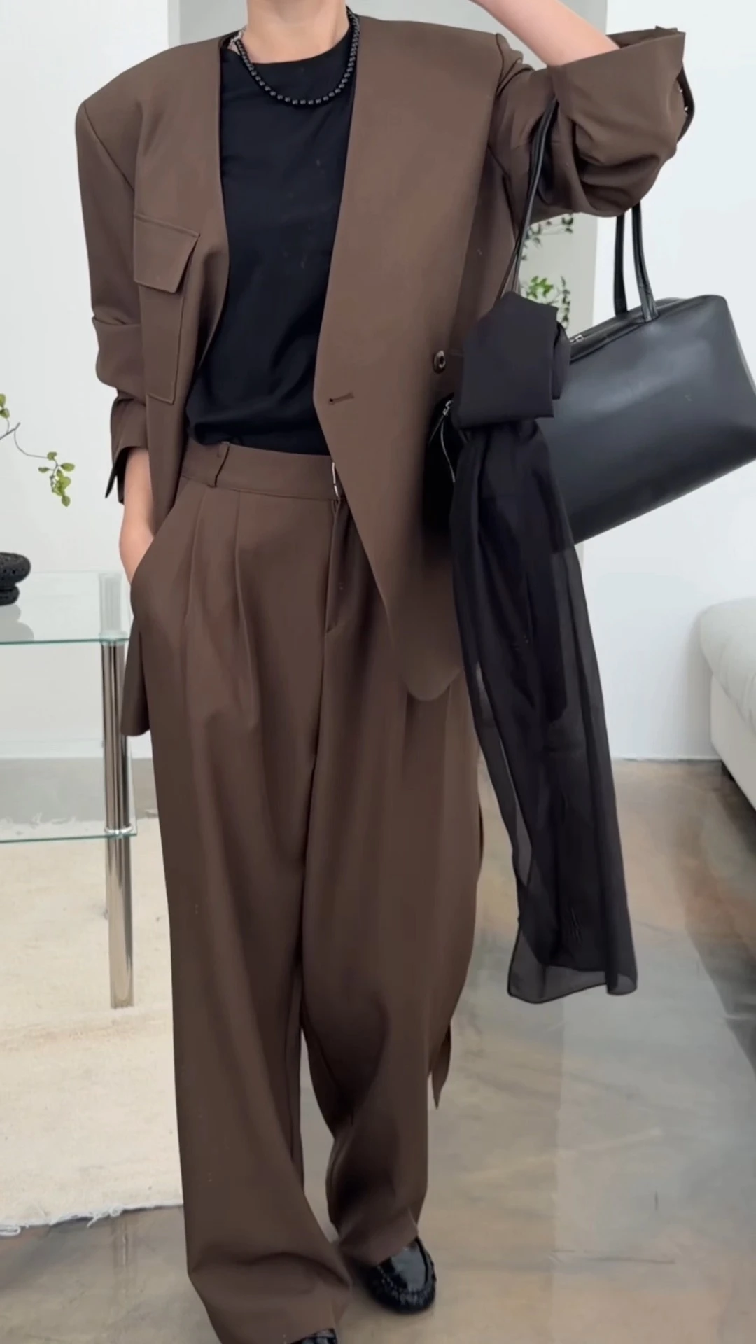 노카라 프리미엄 셋업 오버핏 자켓 상세 이미지 19