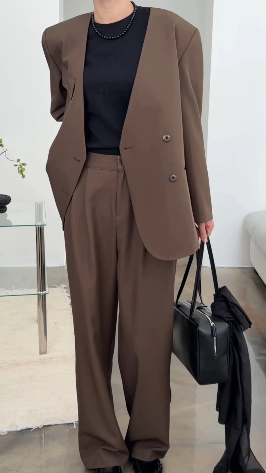 노카라 프리미엄 셋업 오버핏 자켓 상세 이미지 21