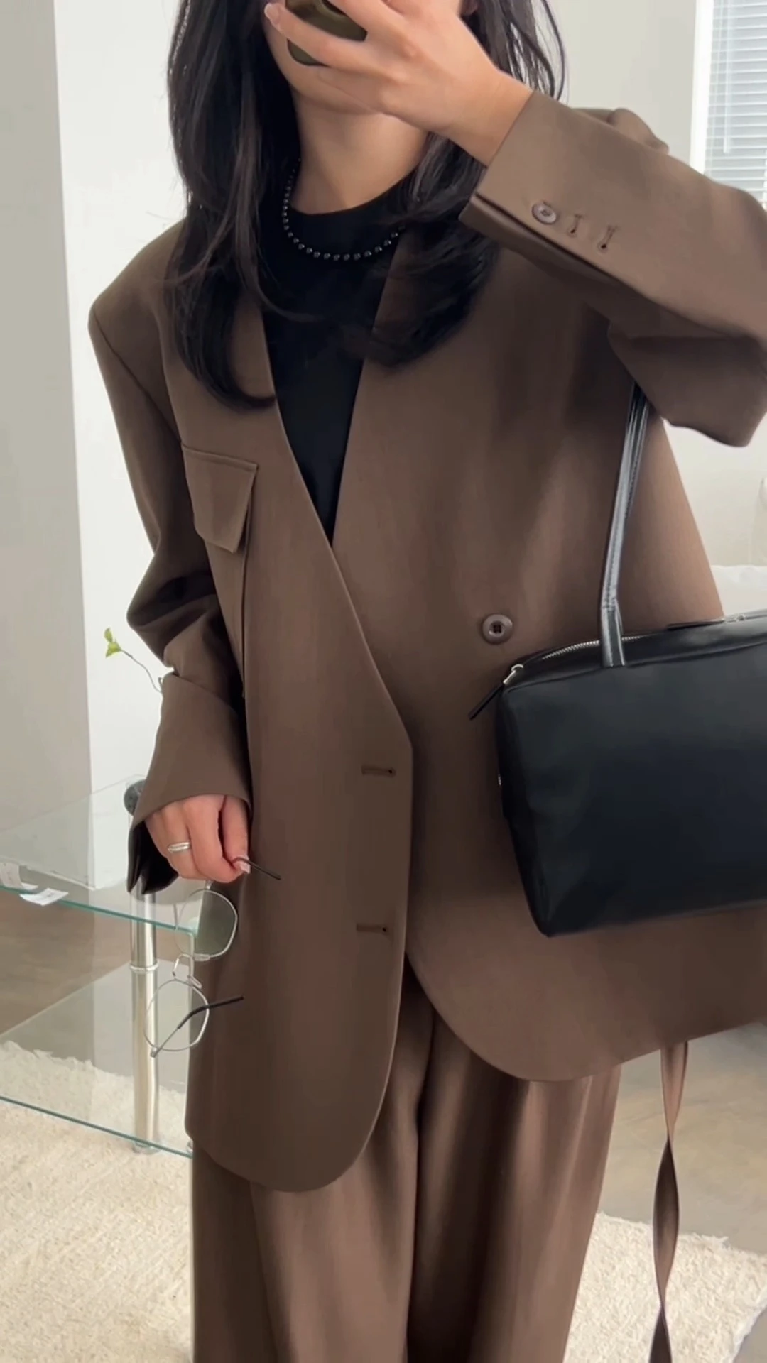 노카라 프리미엄 셋업 오버핏 자켓 상세 이미지 24
