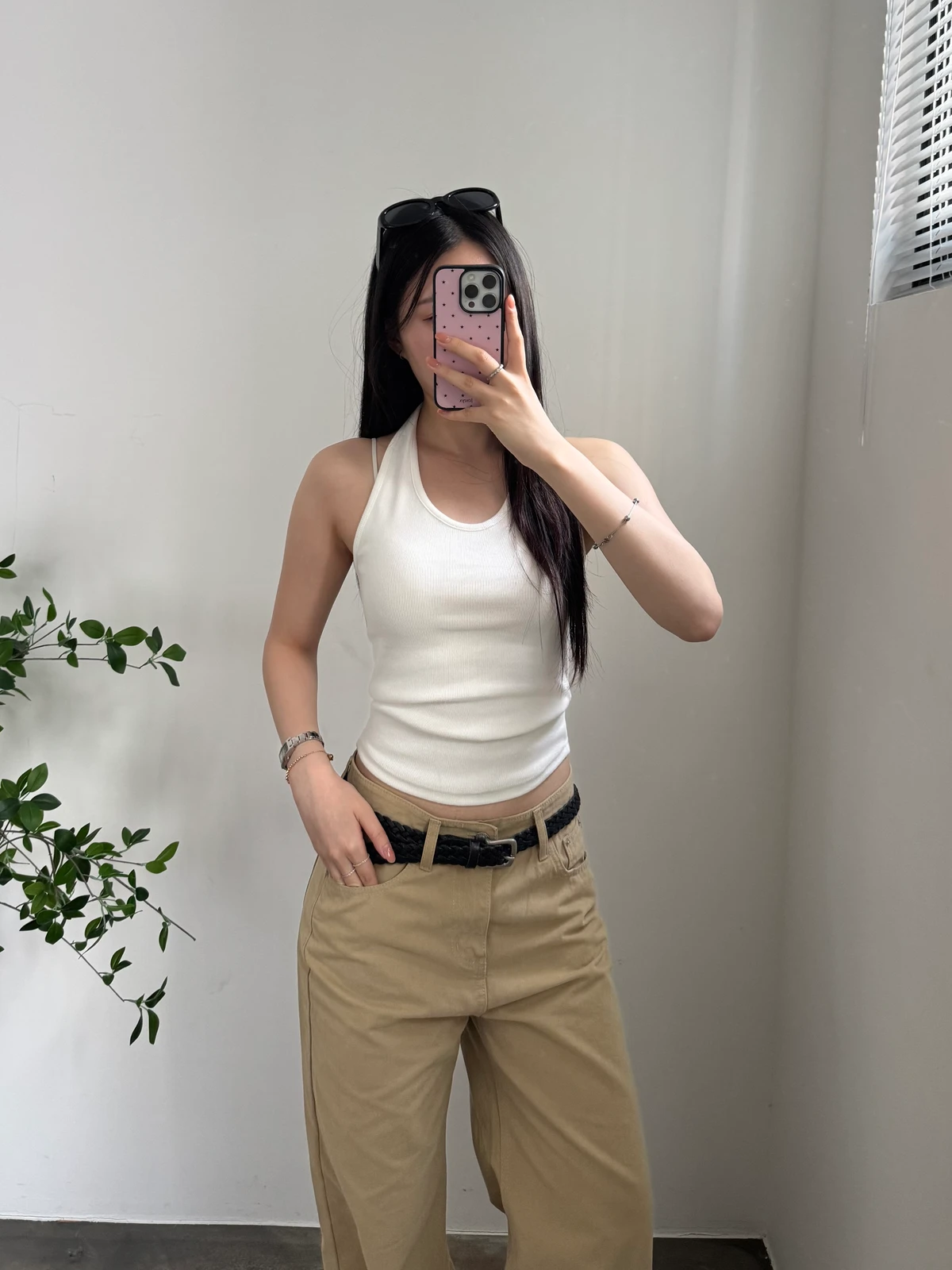 홀터넥 골지 슬리브리스 나시 상세 이미지 10