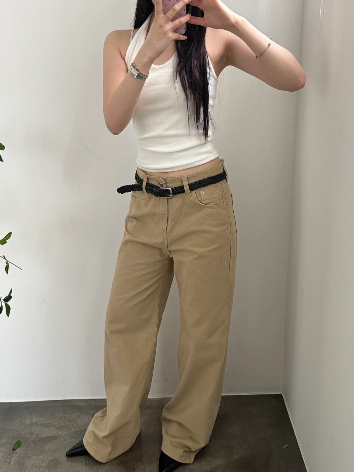 홀터넥 골지 슬리브리스 나시 상세 이미지 13