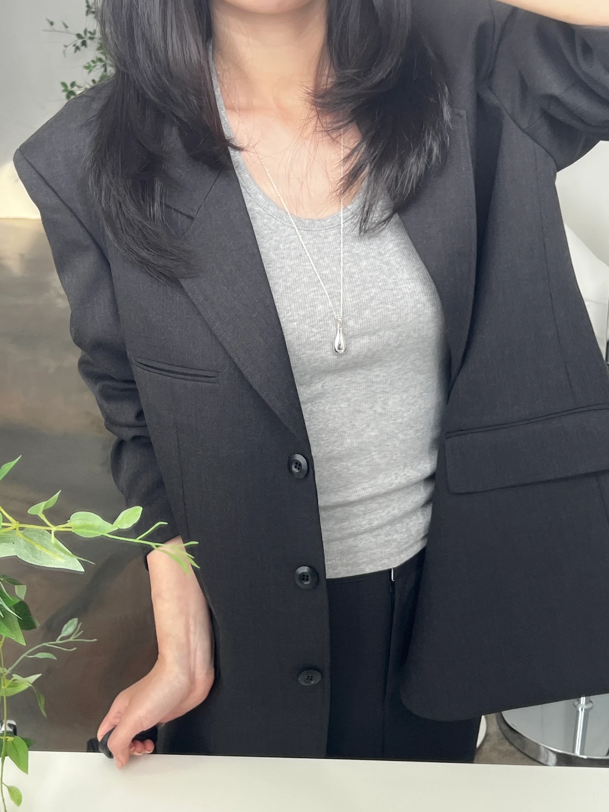 프리미엄 렌 루즈핏 셋업자켓 상세 이미지 3