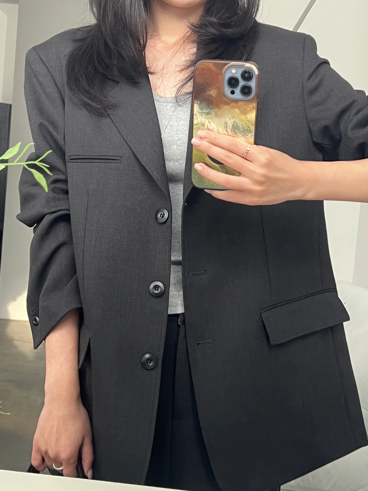 프리미엄 렌 루즈핏 셋업자켓 상세 이미지 4