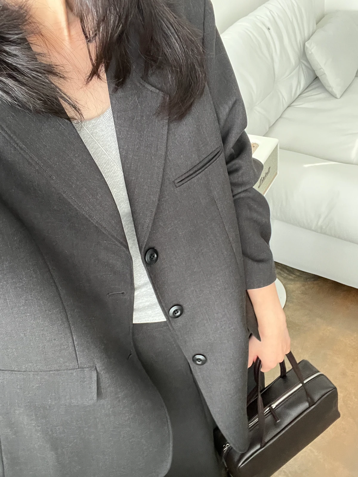 프리미엄 렌 루즈핏 셋업자켓 상세 이미지 5