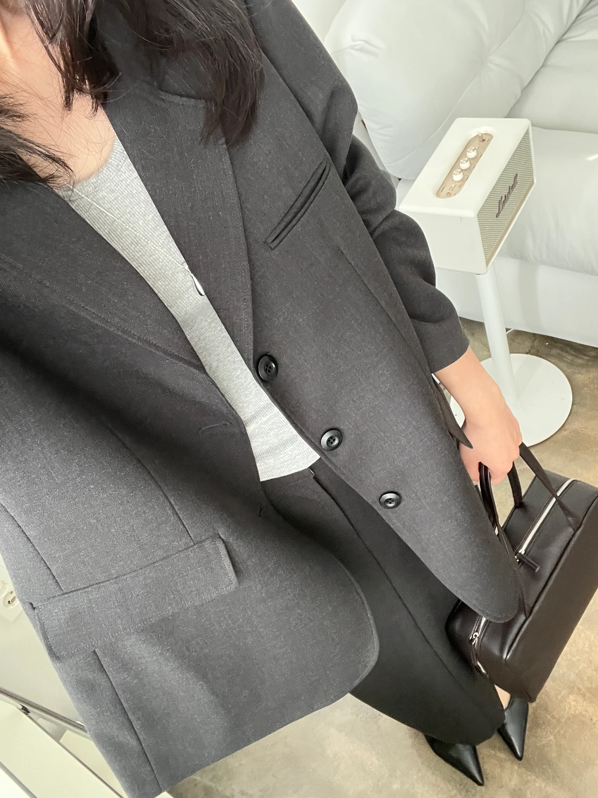 프리미엄 렌 루즈핏 셋업자켓 상세 이미지 6