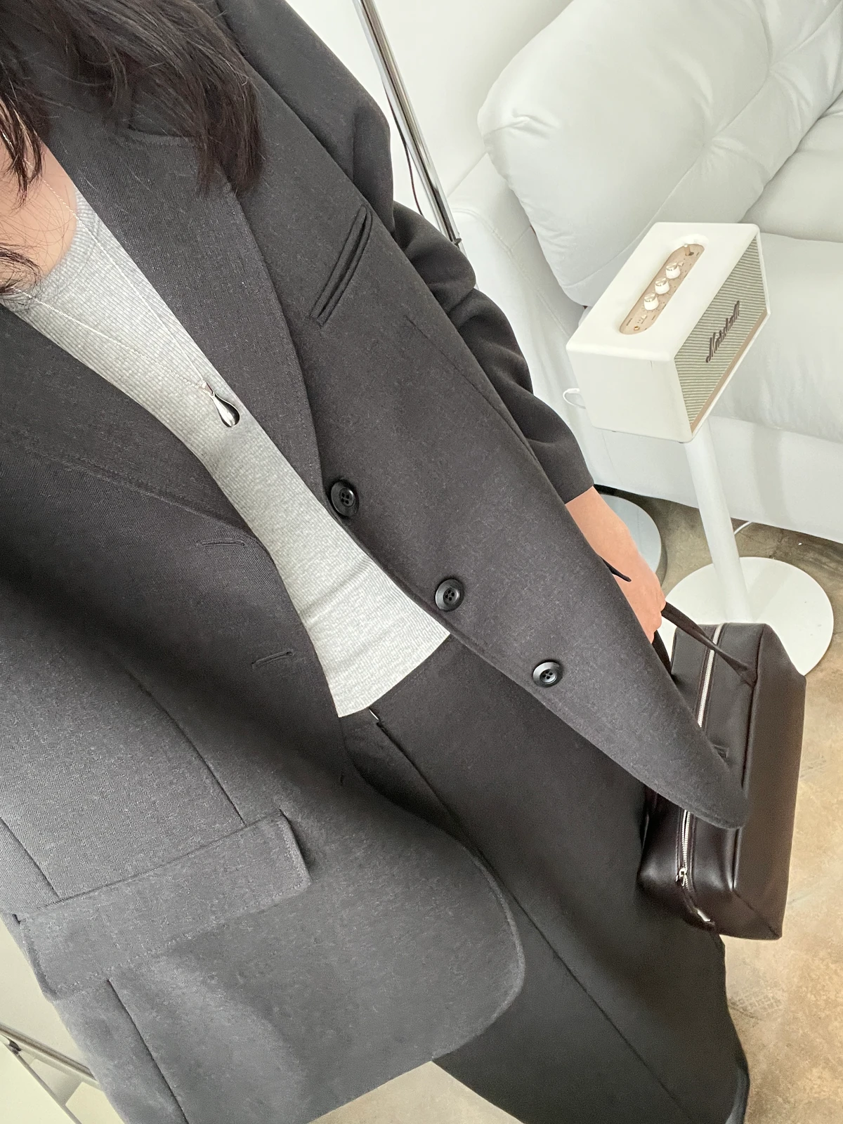 프리미엄 렌 루즈핏 셋업자켓 상세 이미지 7