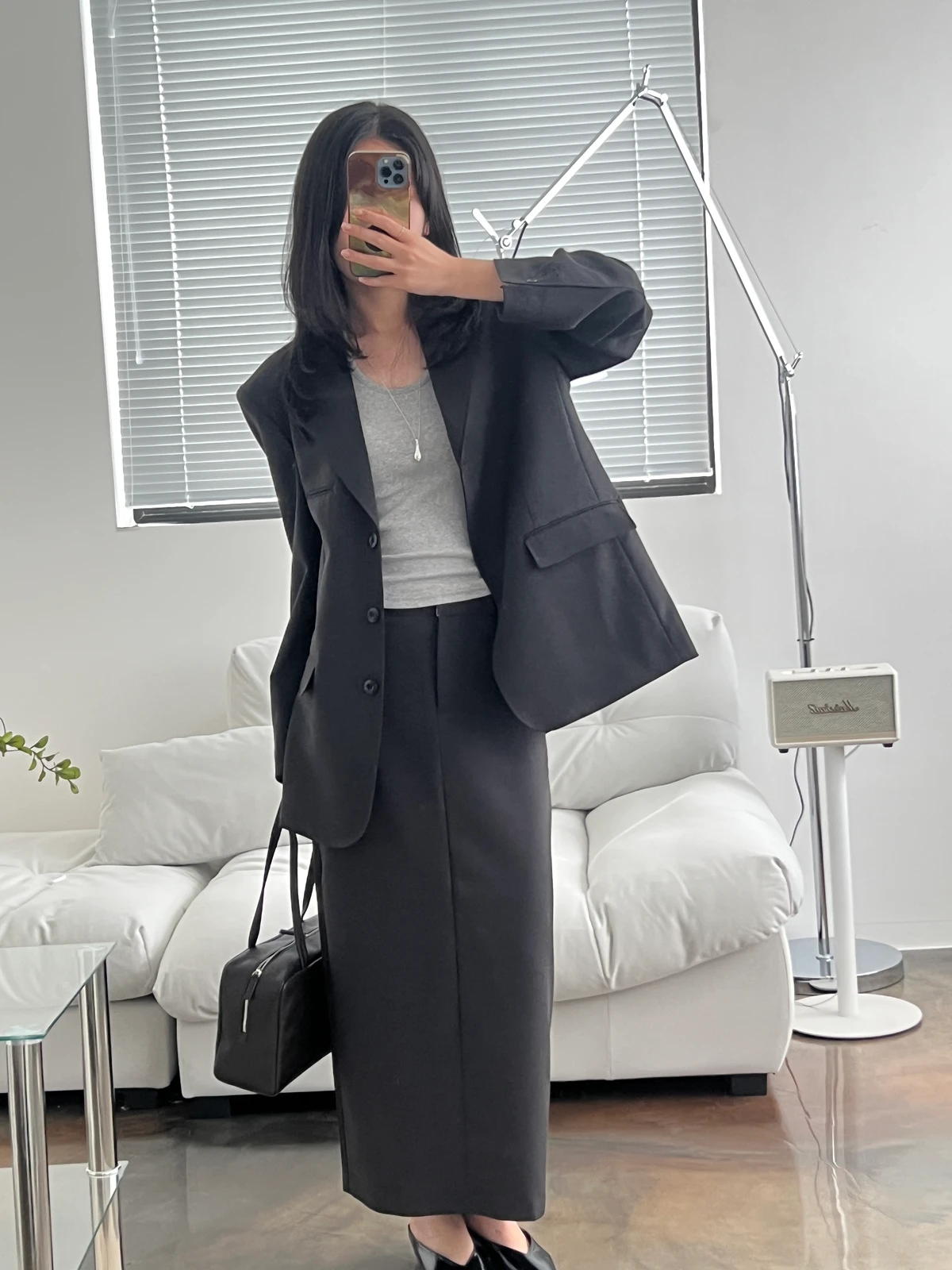 프리미엄 렌 루즈핏 셋업자켓 상세 이미지 8
