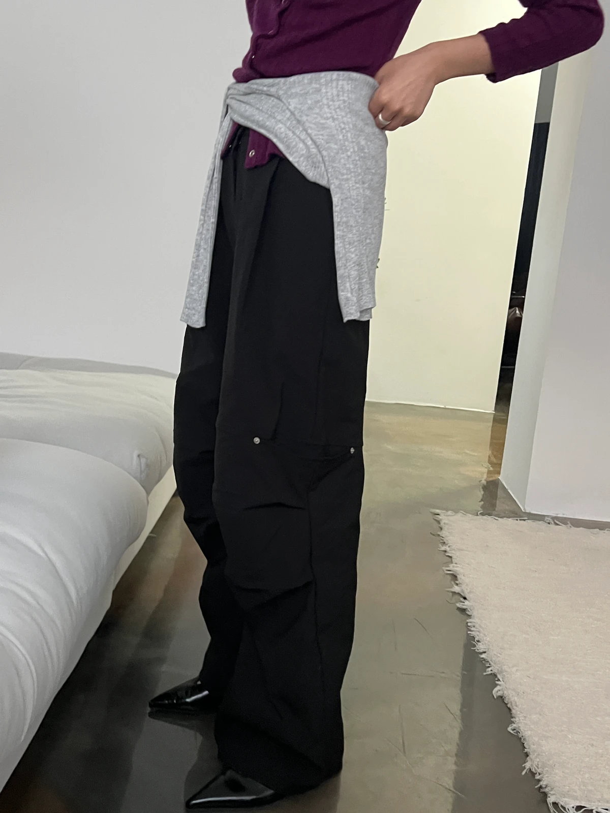 어반 롱 와이드 핀턱 팬츠 상세 이미지 3