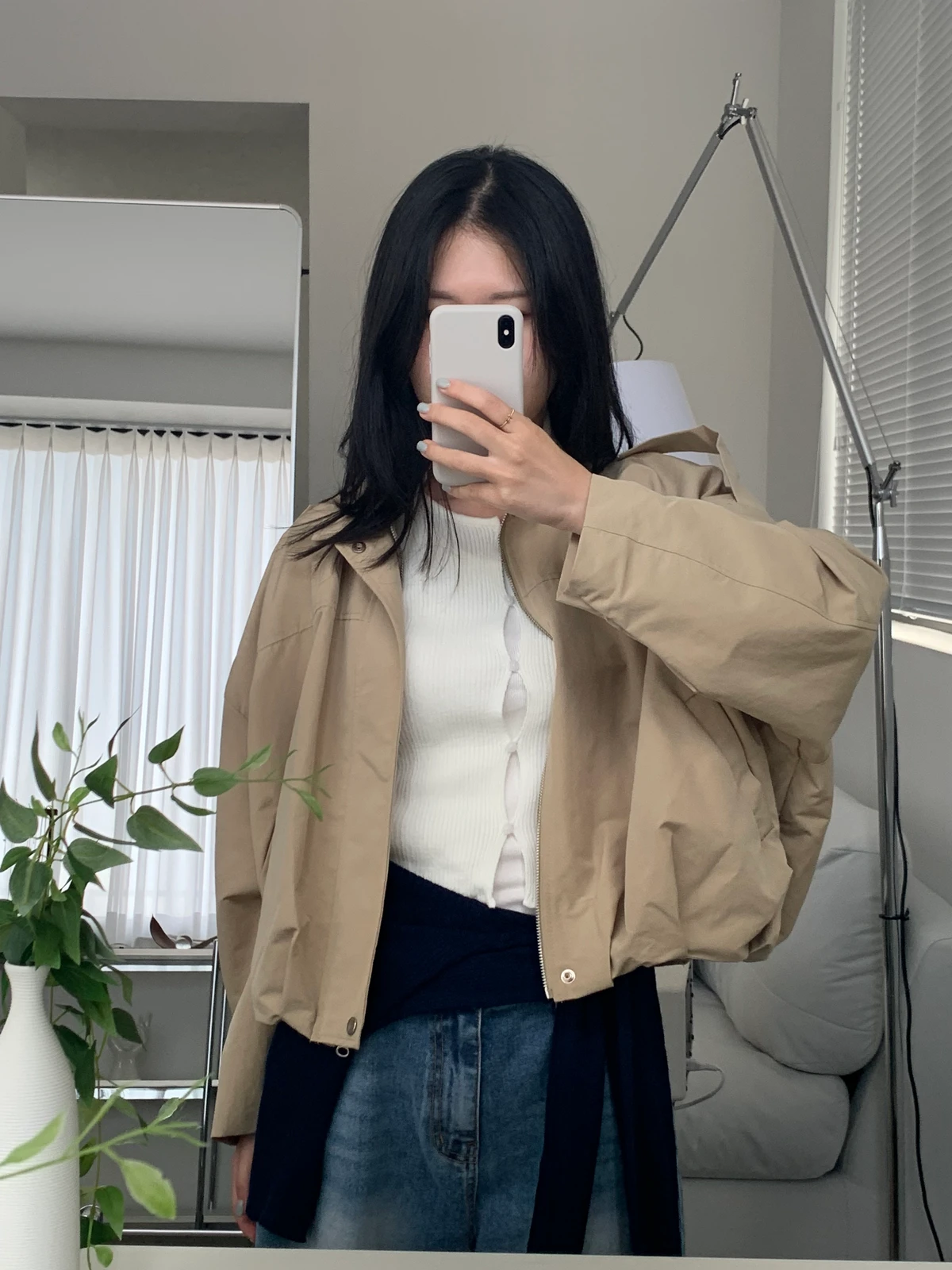 벌룬 크롭 블루종 점퍼 상세 이미지 2