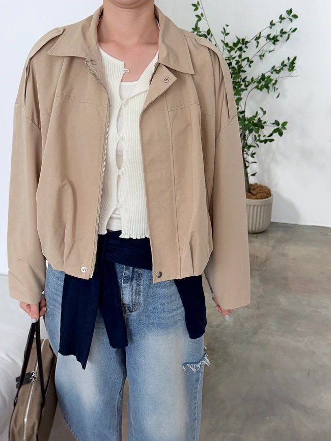 벌룬 크롭 블루종 점퍼 2