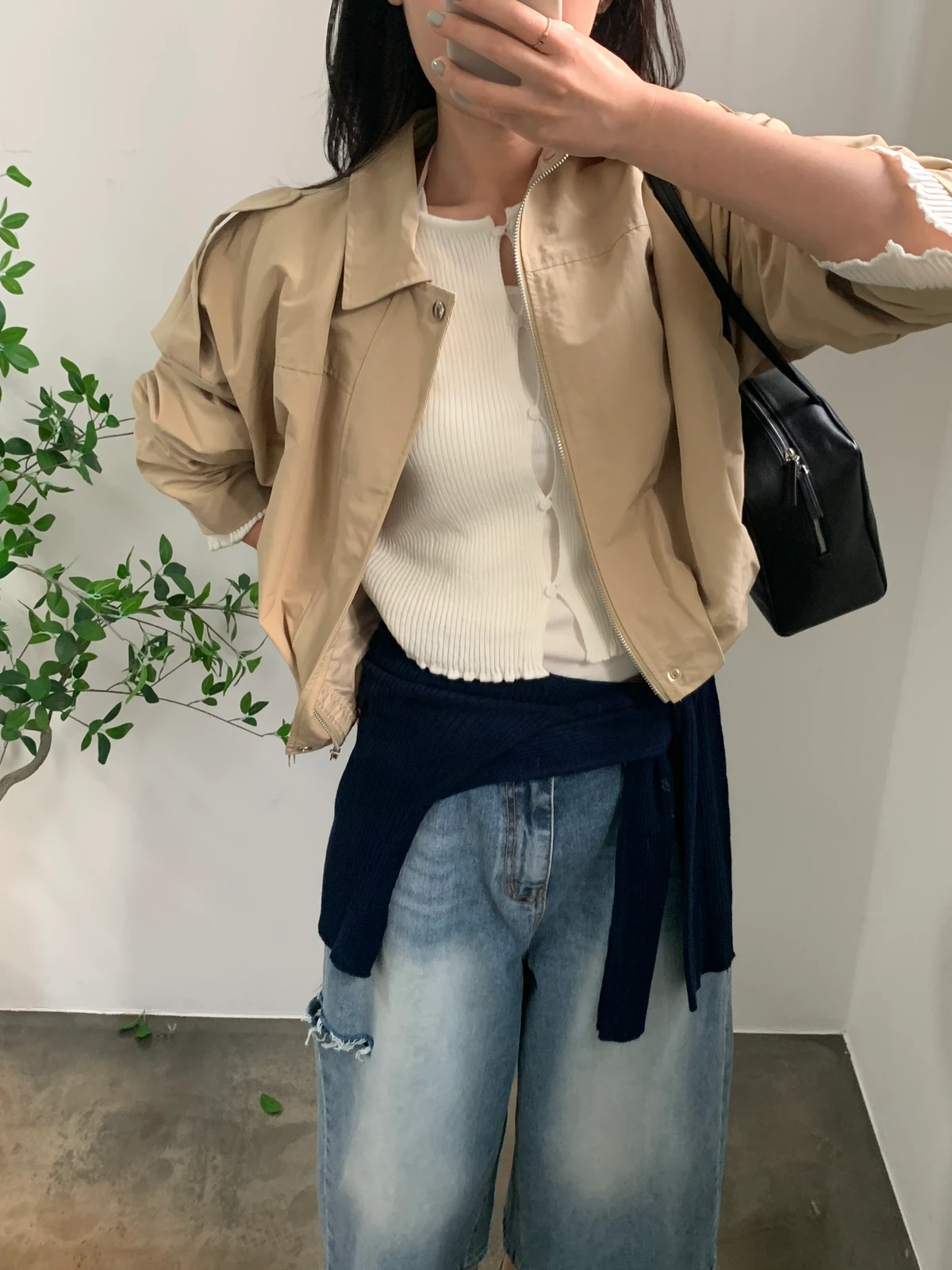 벌룬 크롭 블루종 점퍼 상세 이미지 3