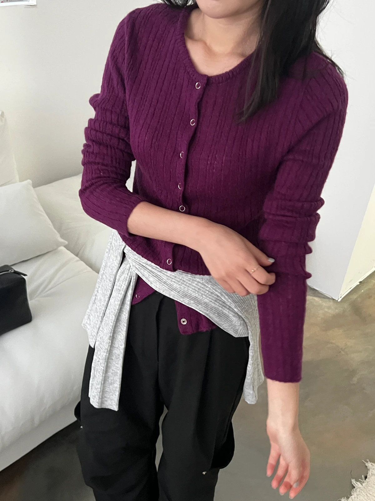 모헤어 스냅 가디건 상세 이미지 27