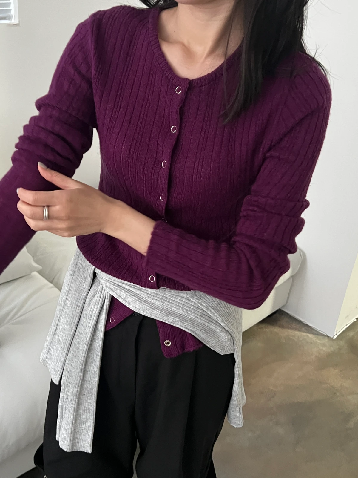 모헤어 스냅 가디건 상세 이미지 29