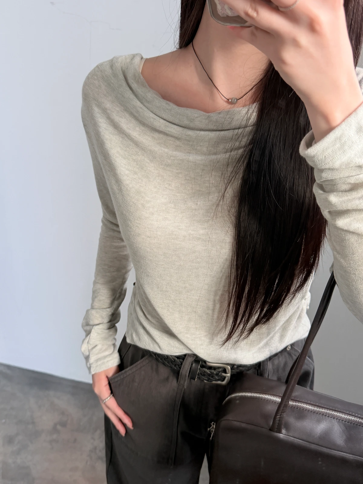 라네 드레이프 티셔츠 상세 이미지 4