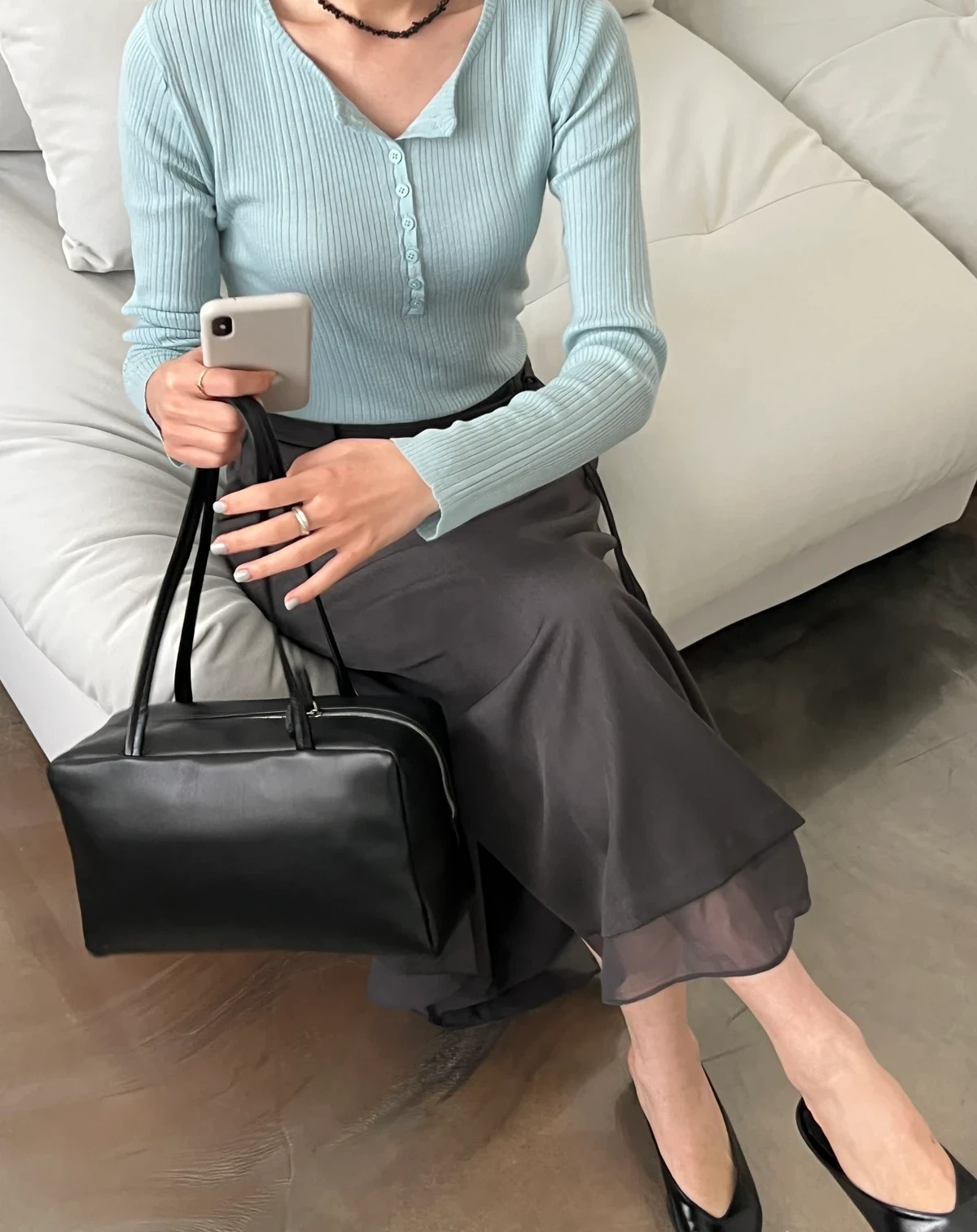 쉬폰 고퀄리티 리본 롱스커트 상세 이미지 27