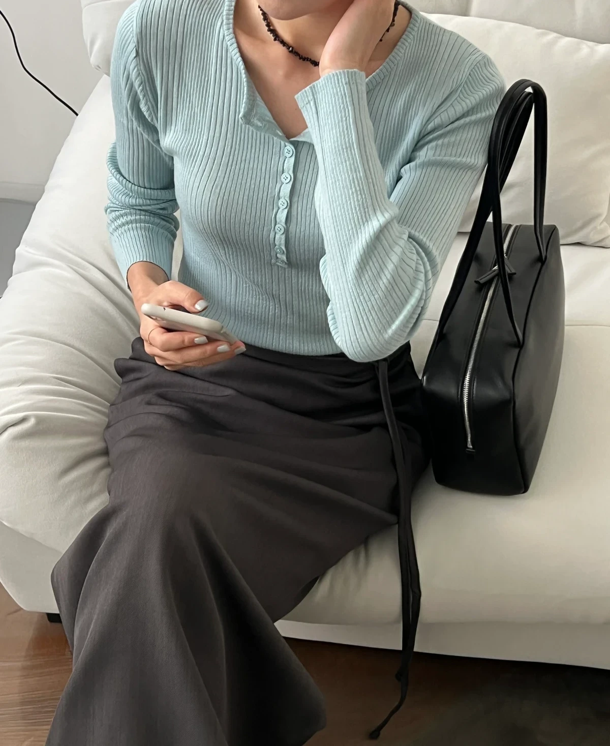 쉬폰 고퀄리티 리본 롱스커트 상세 이미지 21