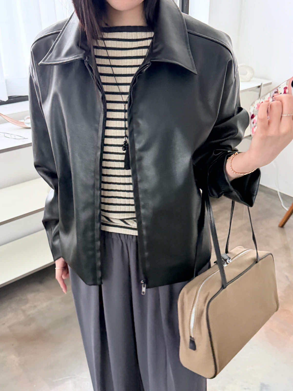레더 심플 라이드자켓 상세 이미지 6