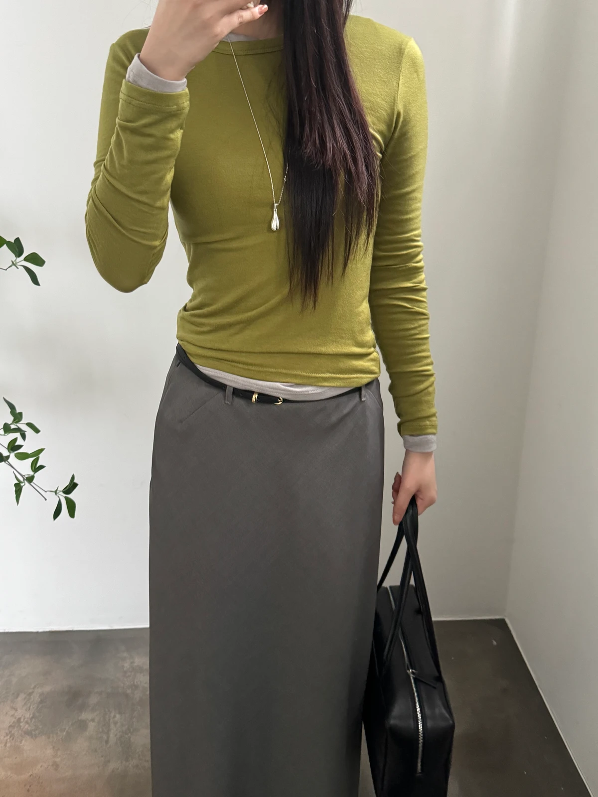 텐셀 레이어드 슬림 티셔츠  상세 이미지 1