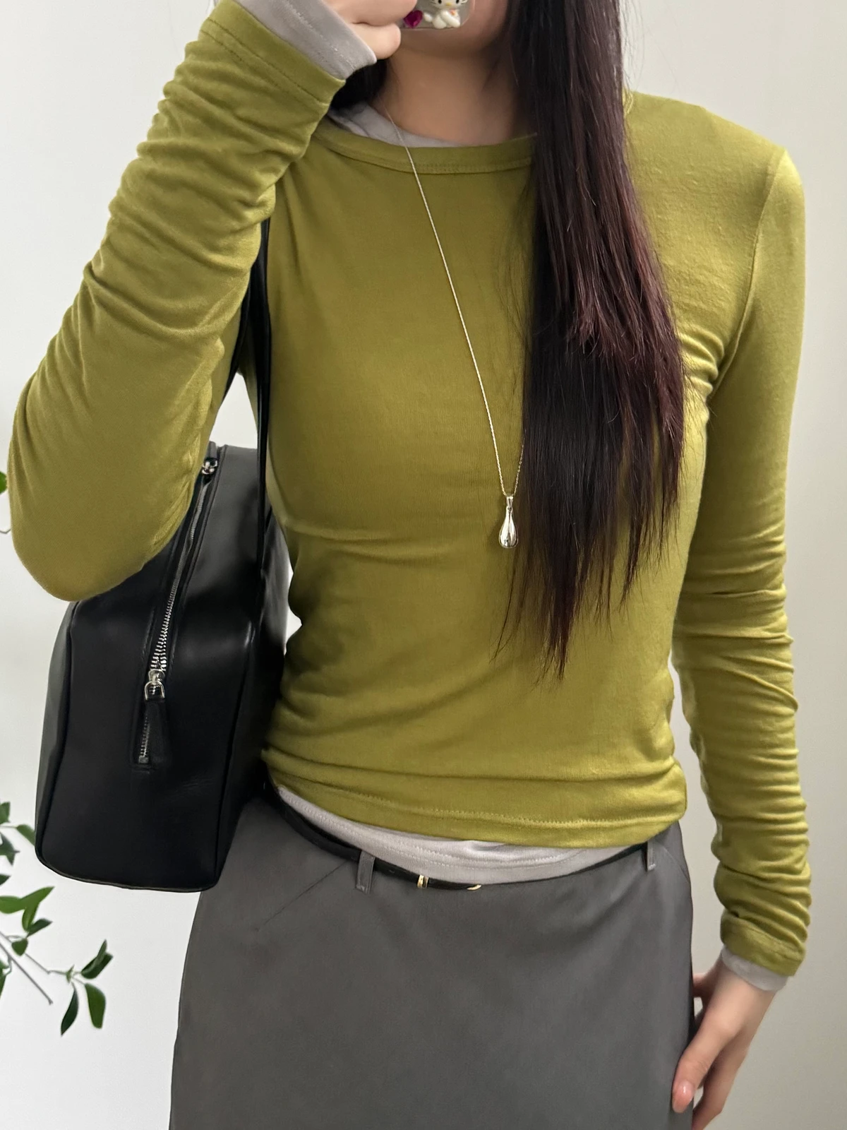 텐셀 레이어드 슬림 티셔츠  상세 이미지 3