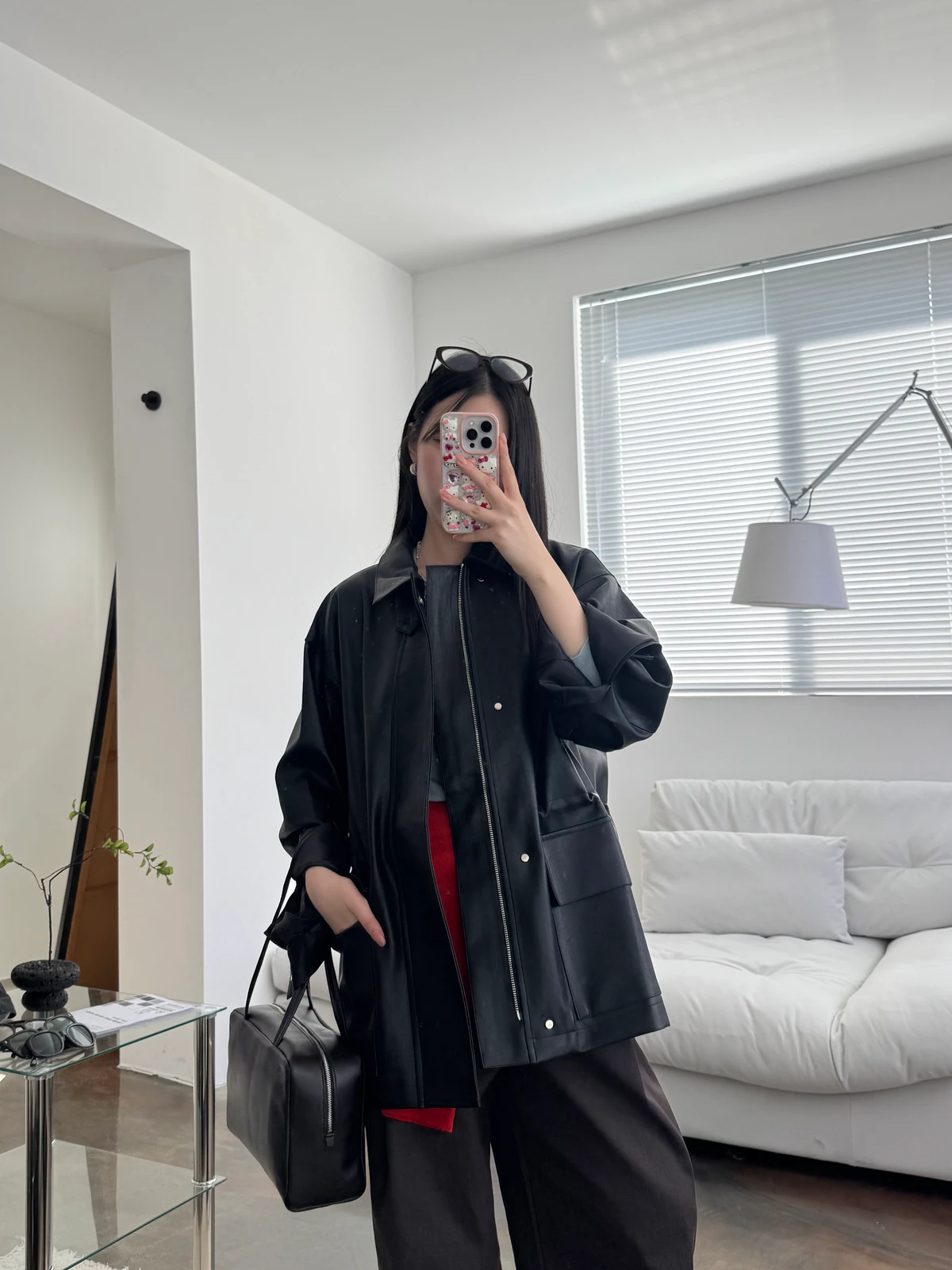 레오 오버핏 레더 자켓 상세 이미지 23