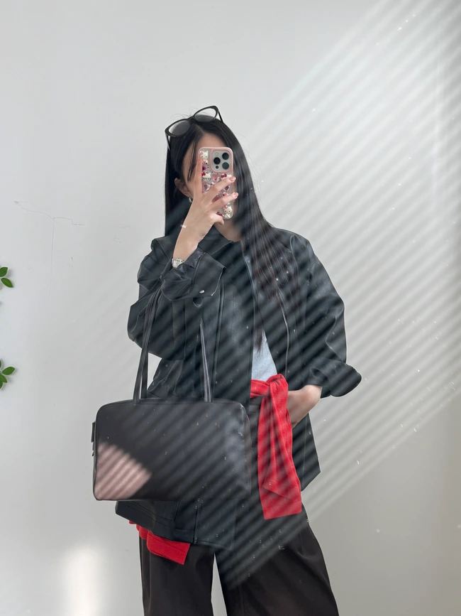 레오 오버핏 레더 자켓
