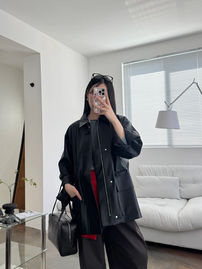 레오 오버핏 레더 자켓 2