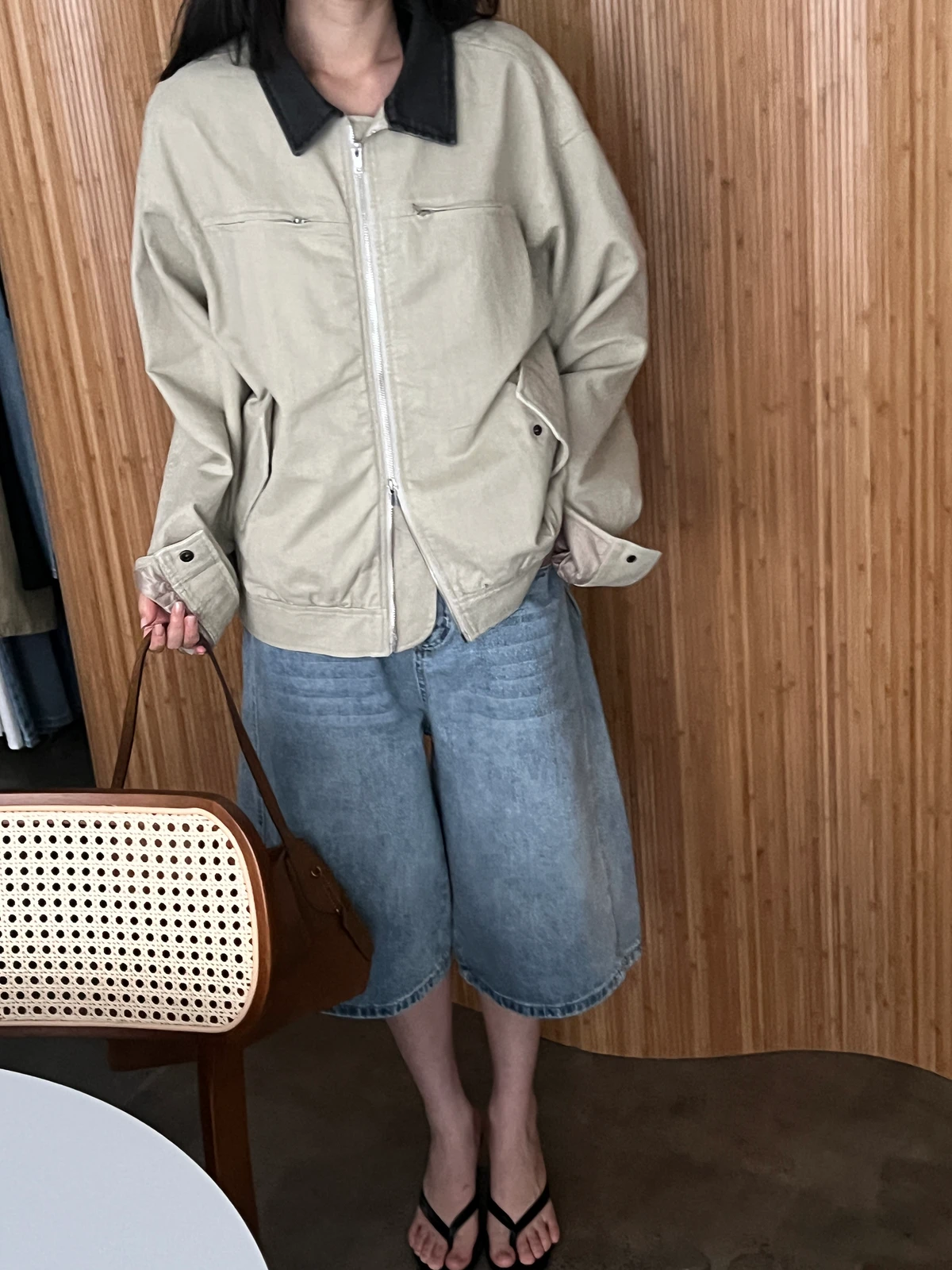 워싱 배색 워크자켓 상세 이미지 32