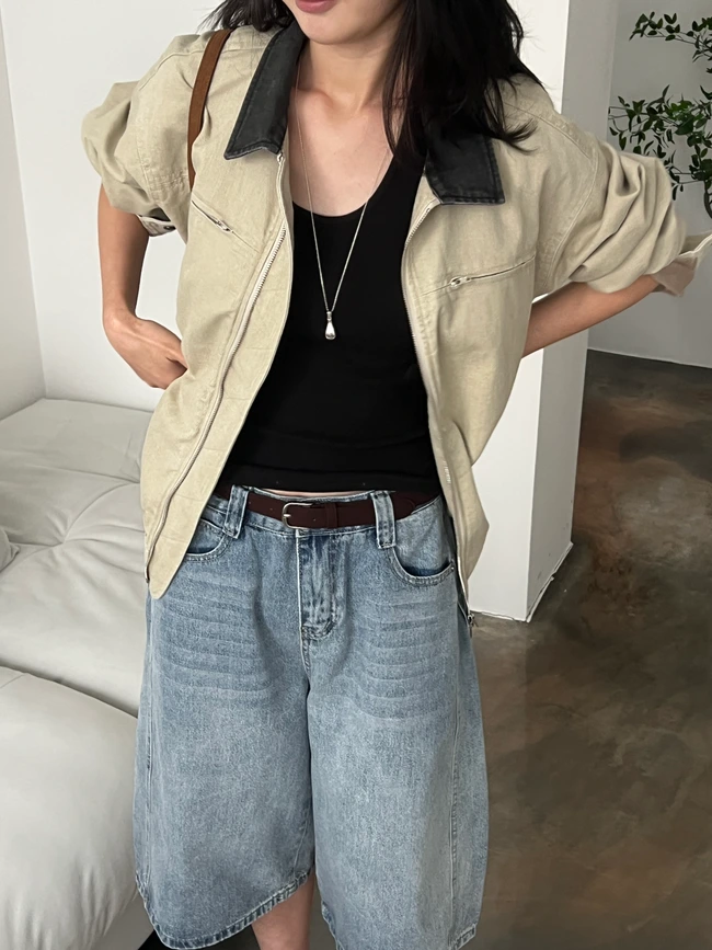 워싱 배색 워크자켓 2