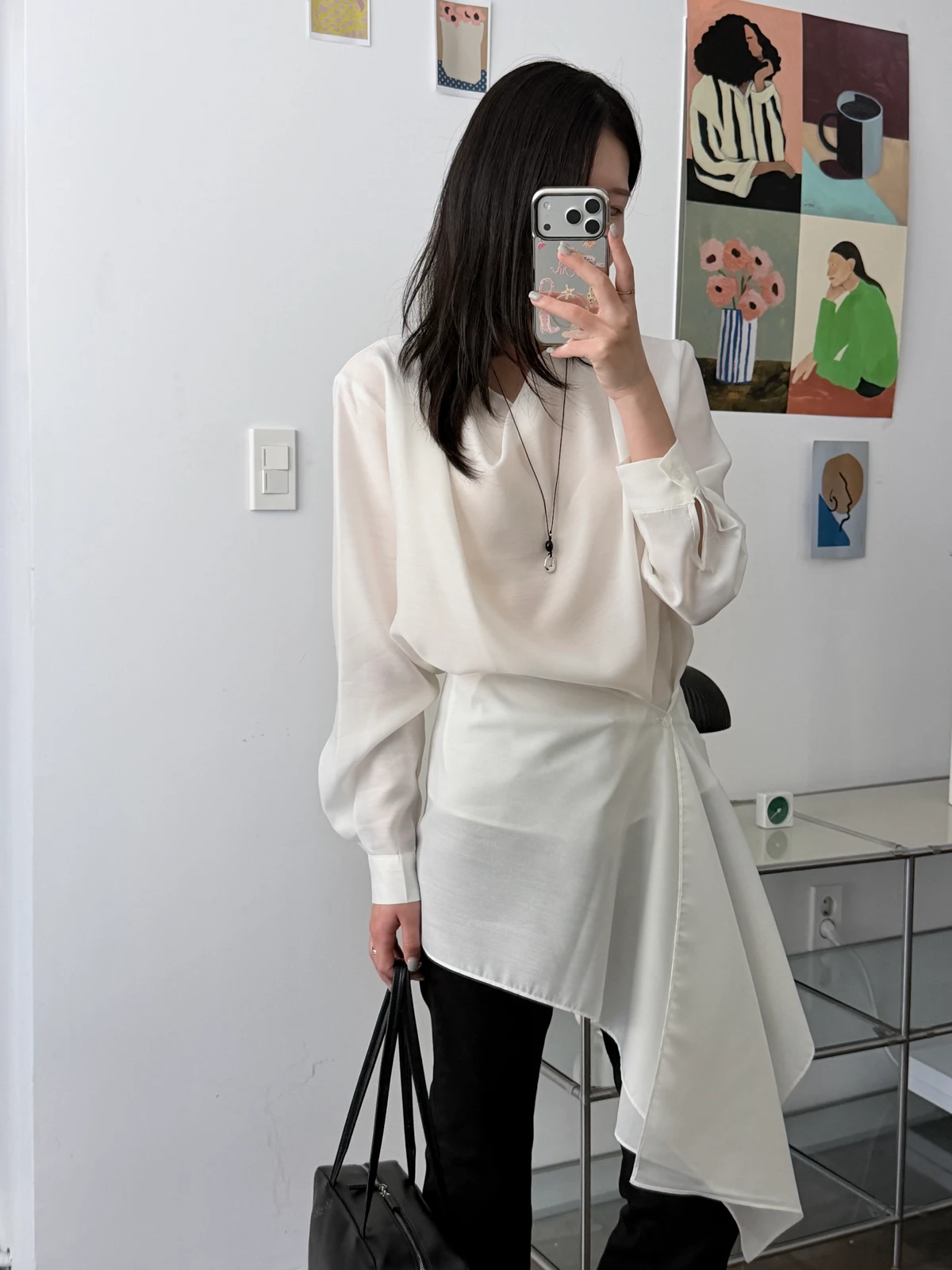 랩 텐셀 핀턱 블라우스 상세 이미지 20