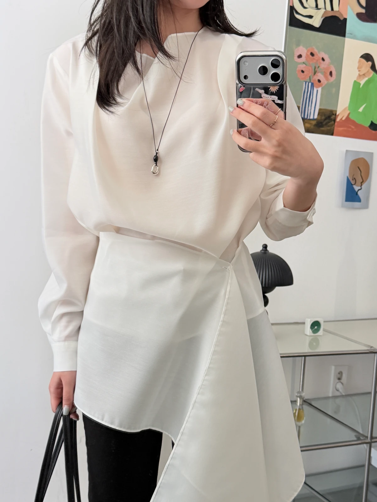 랩 텐셀 핀턱 블라우스 상세 이미지 24